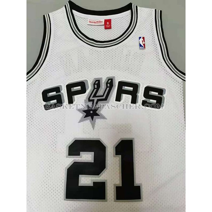 Maillot San Antonio Spurs Tim Duncan NO 21 Mitchell & Ness 1998-99 Blanc